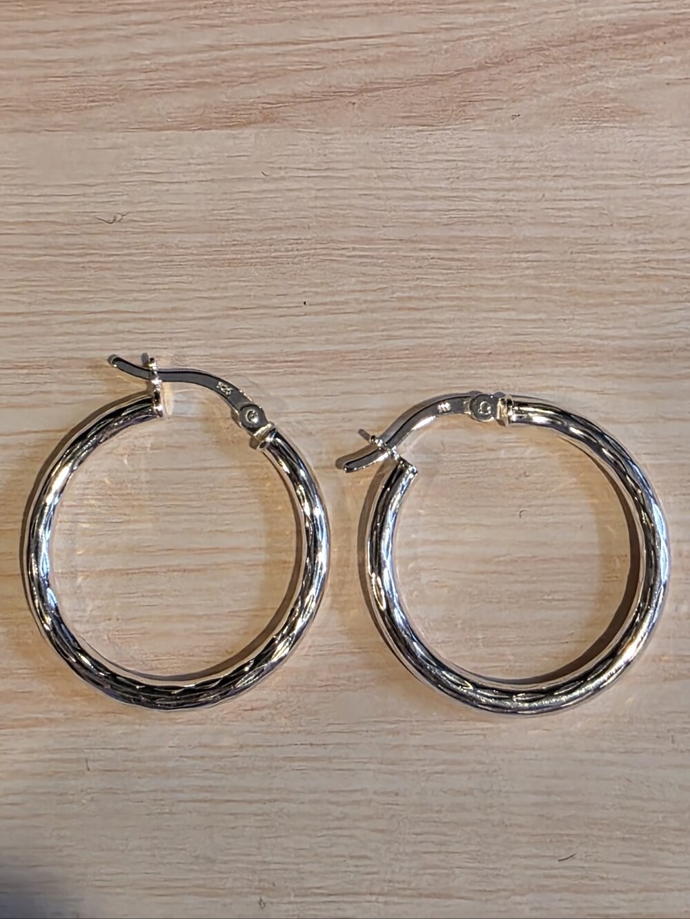 Polished 925 Plated Classic Silver Hoop Earrings